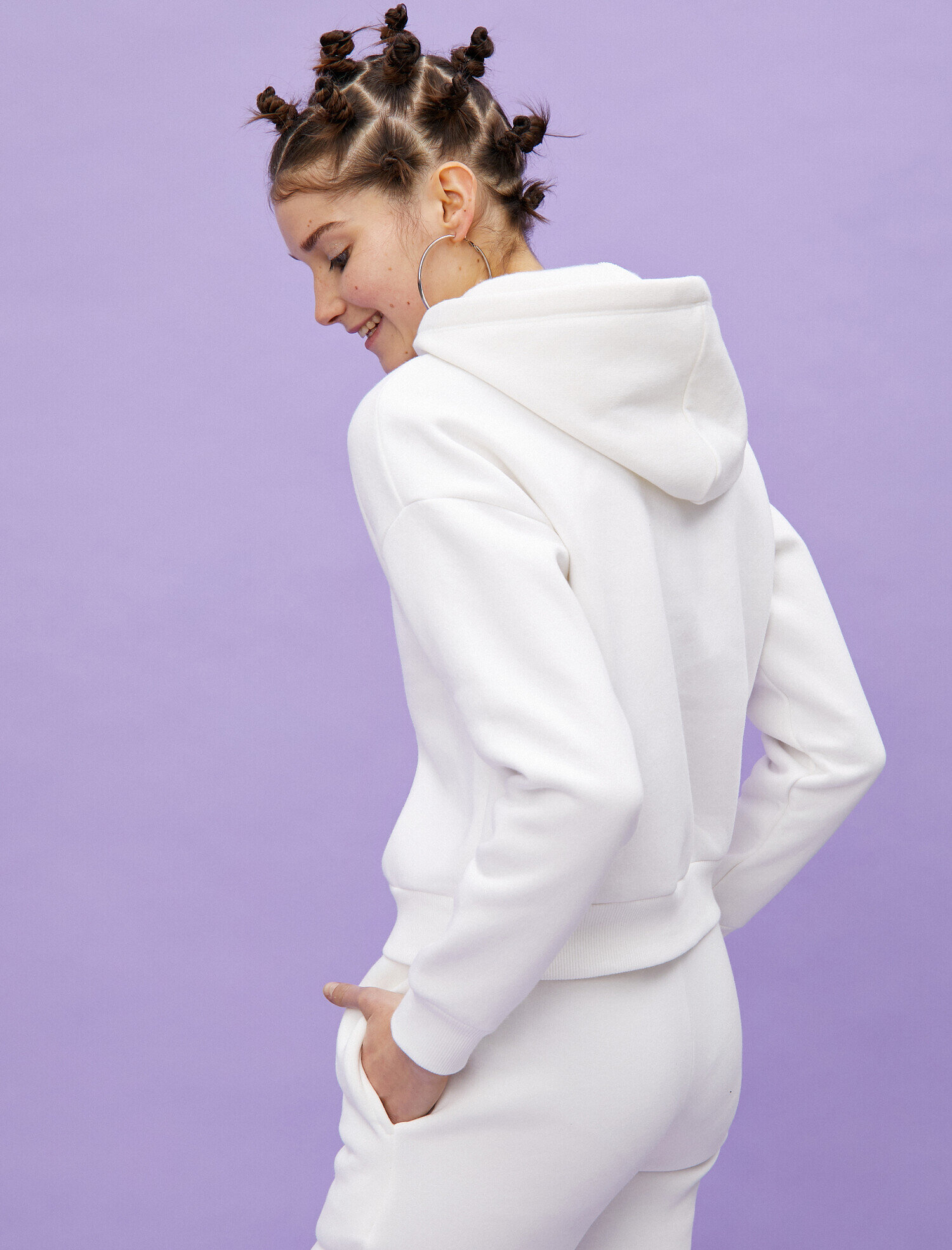   Kapüşonlu Slogan Baskılı Sweatshirt