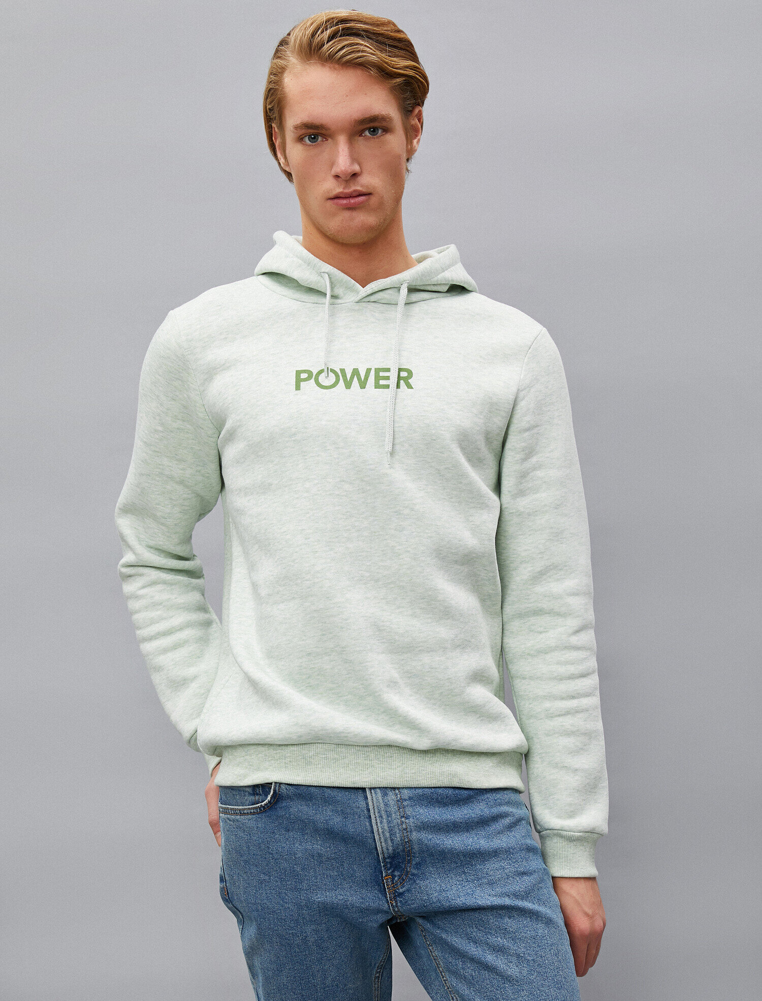   Kapüşonlu Baskılı Uzun Kollu Sweatshirt