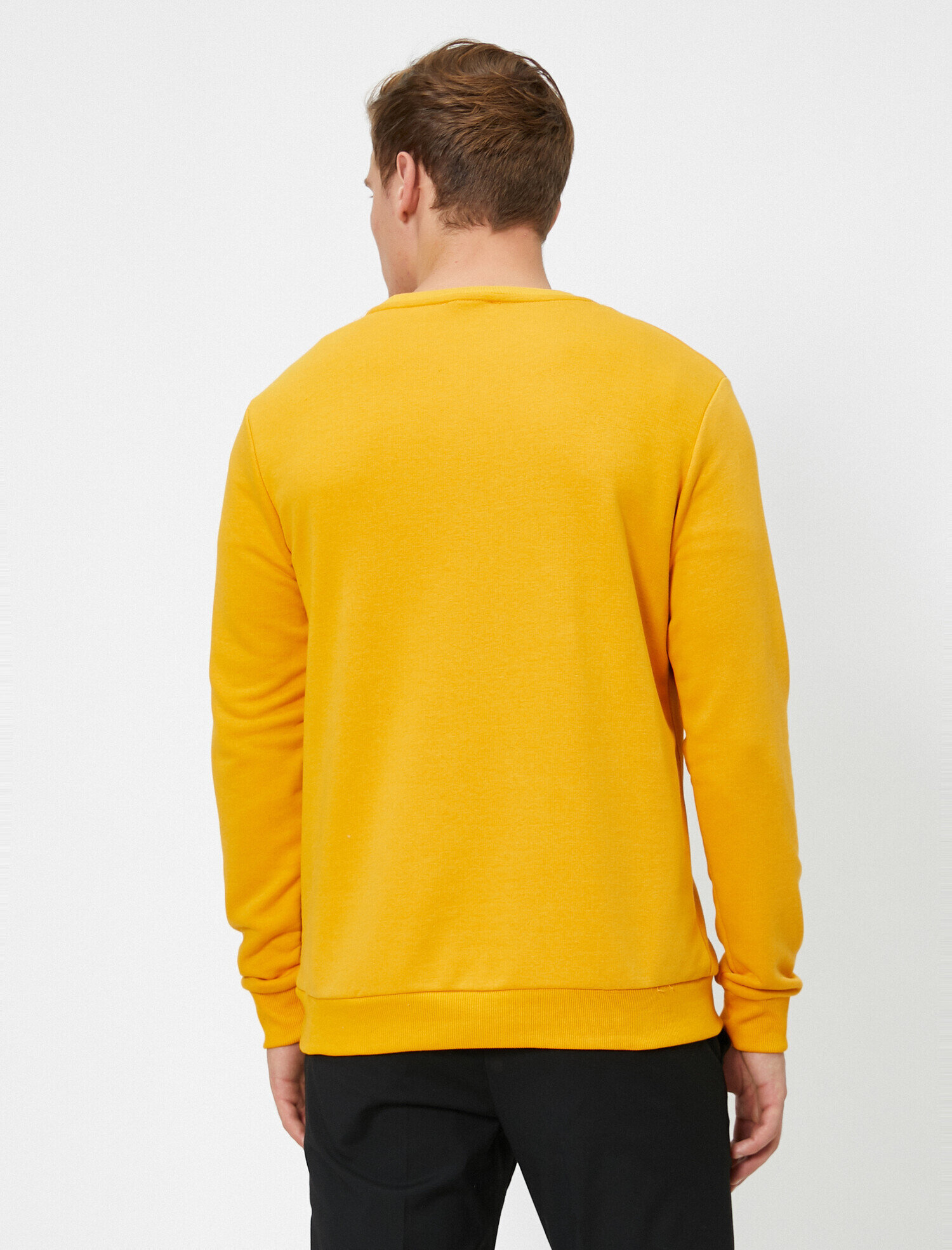 Bisiklet Yaka Baskılı Sweatshirt