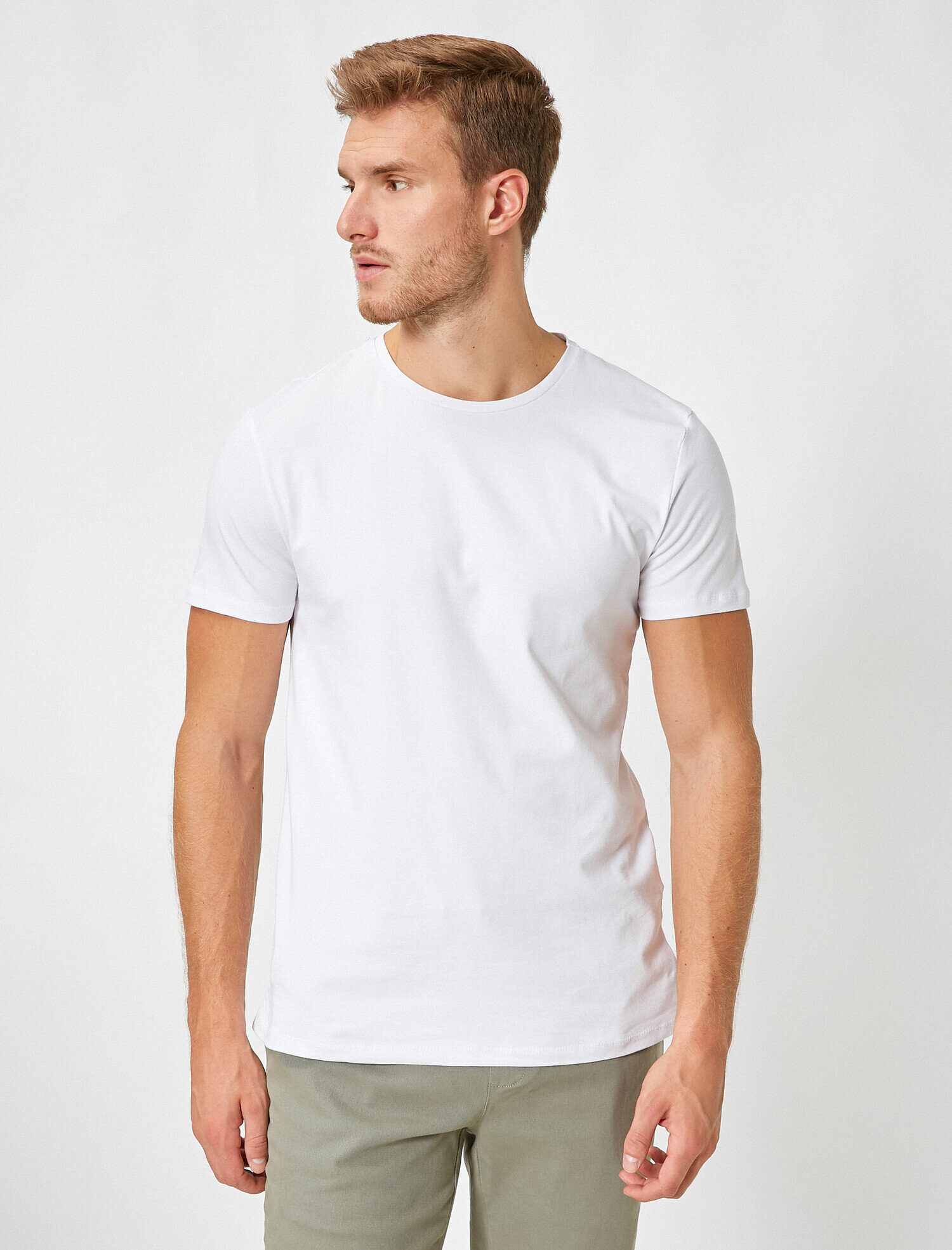   Basic Tişört Bisiklet Yaka Kısa Kollu