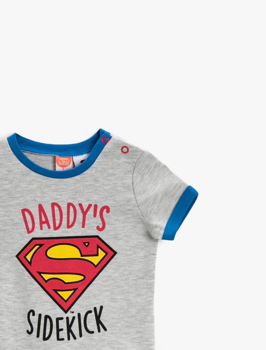  Erkek Bebek Superman Takım Lisanslı Pamuklu