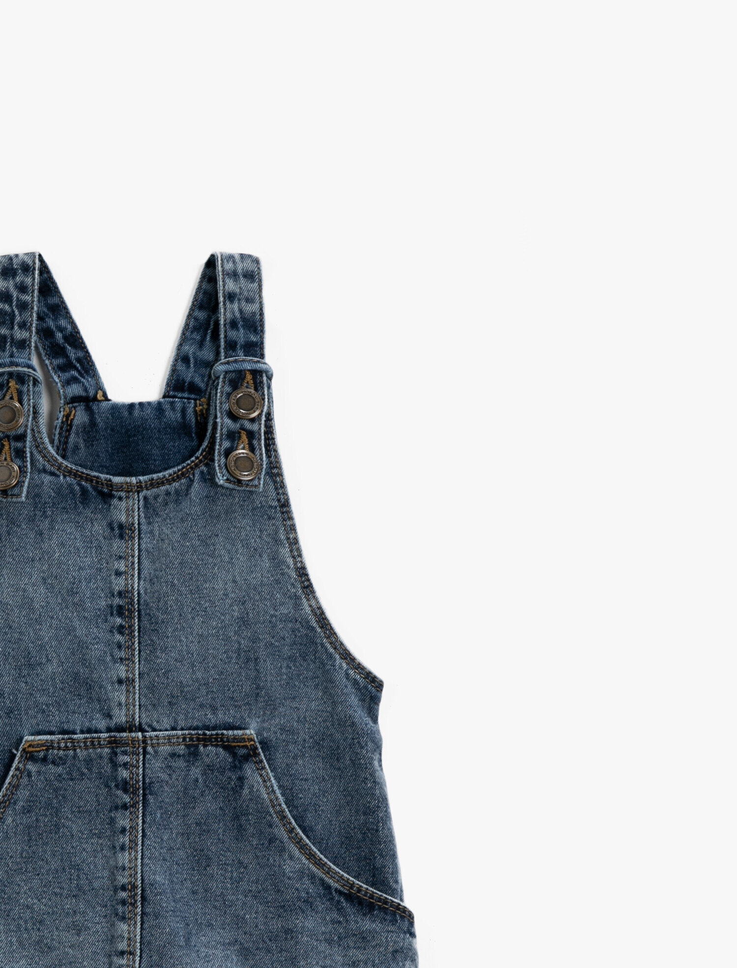  Kız Bebek Pamuklu Kot Tulum Elbise