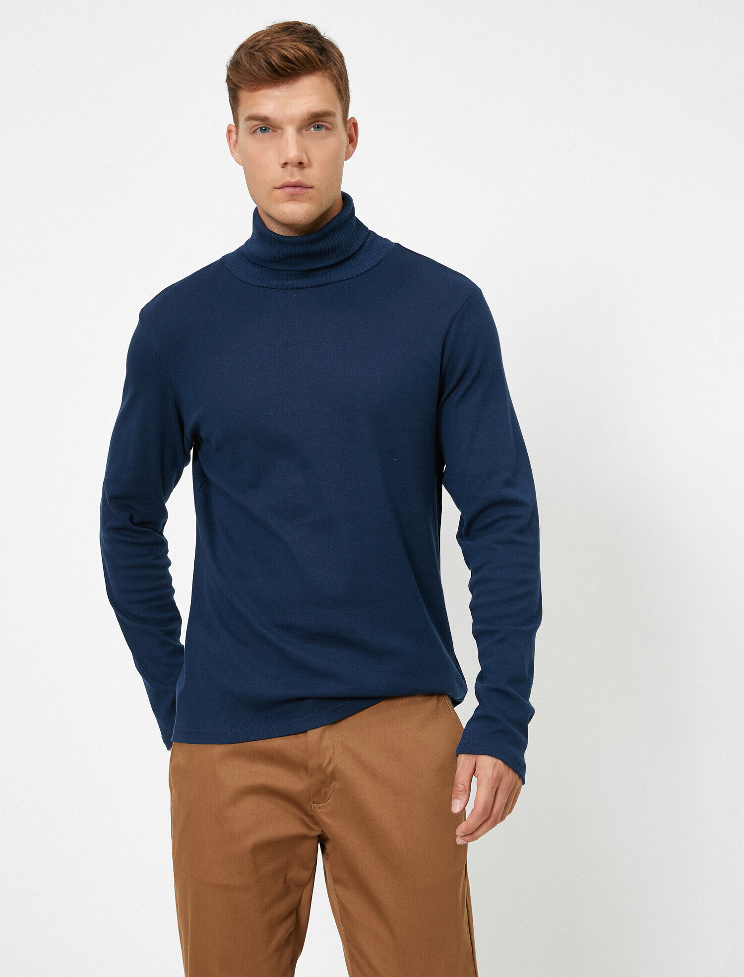   Boğazlı Uzun Kollu Basic Tişört