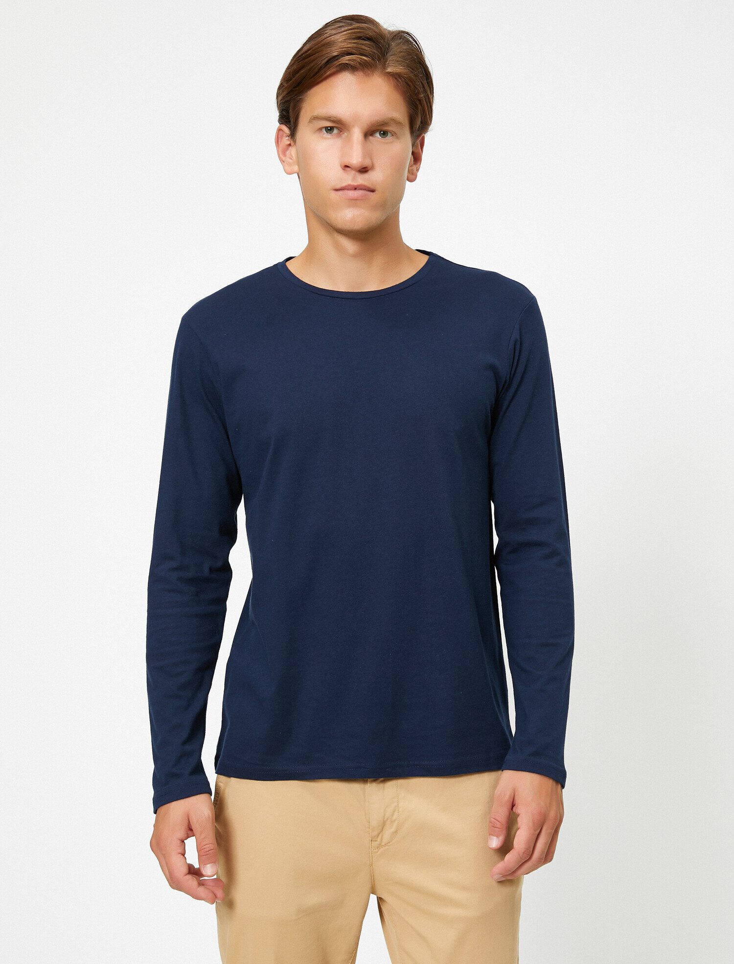   Bisiklet Yaka Uzun Kollu Basic Tişört