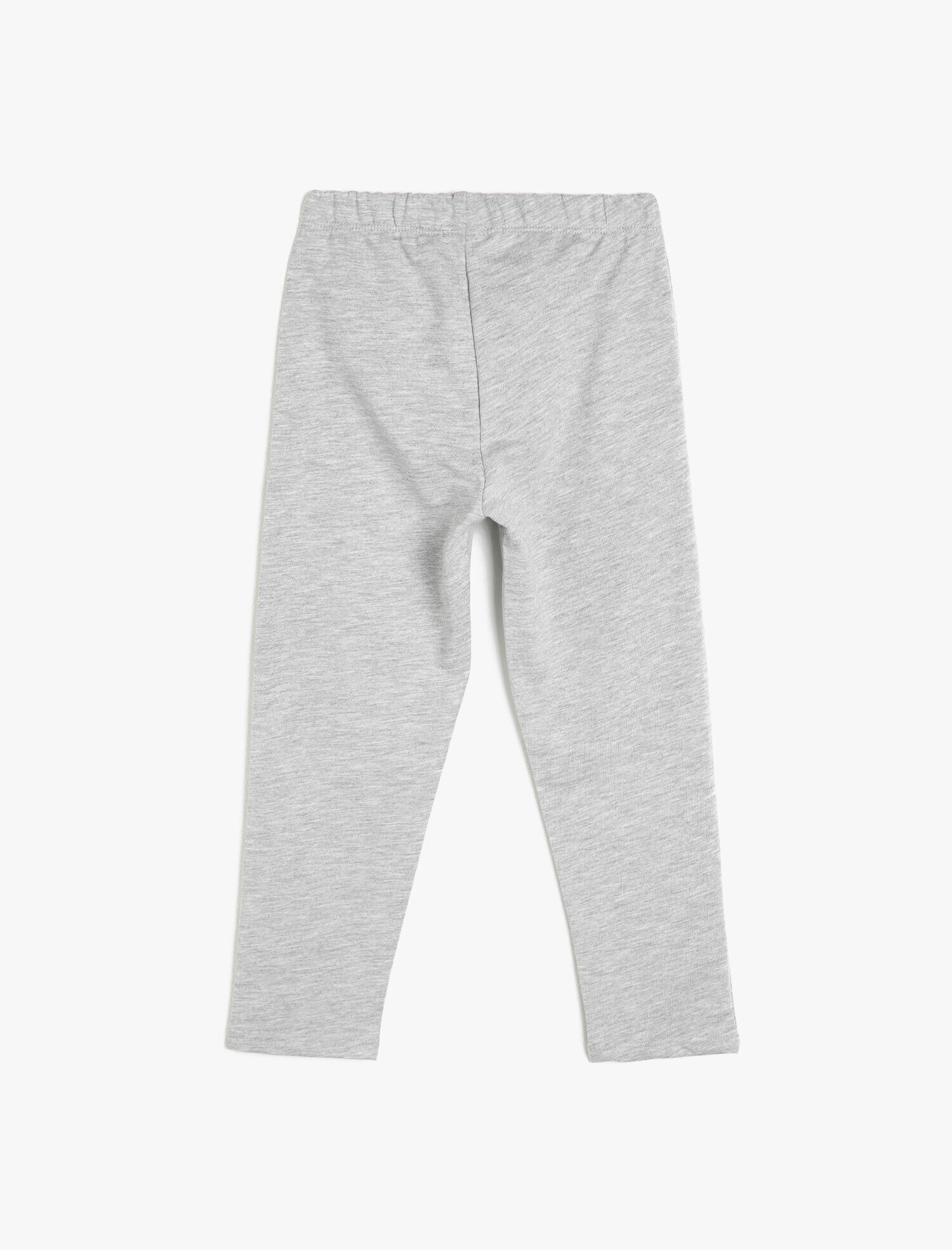  Kız Çocuk İnce Sweatshirt Kumaşından Paçası Düz Simli Baskılı Eşofman Altı