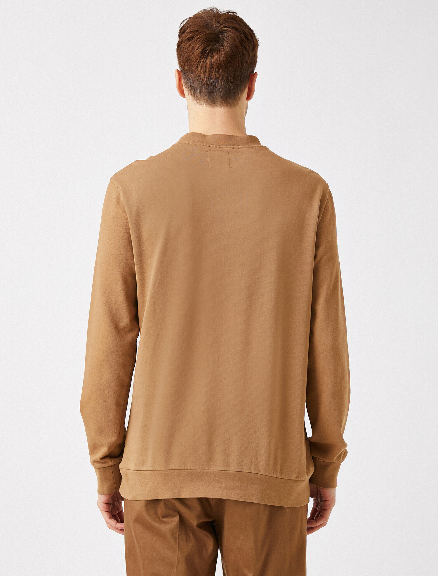   Baskılı Bisiklet Yaka Uzun Kollu Sweatshirt