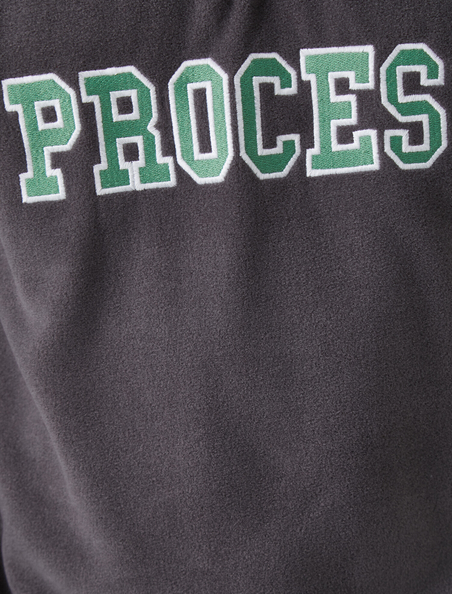 Fermuarlı Yazılı İşlemeli Polar Sweatshirt