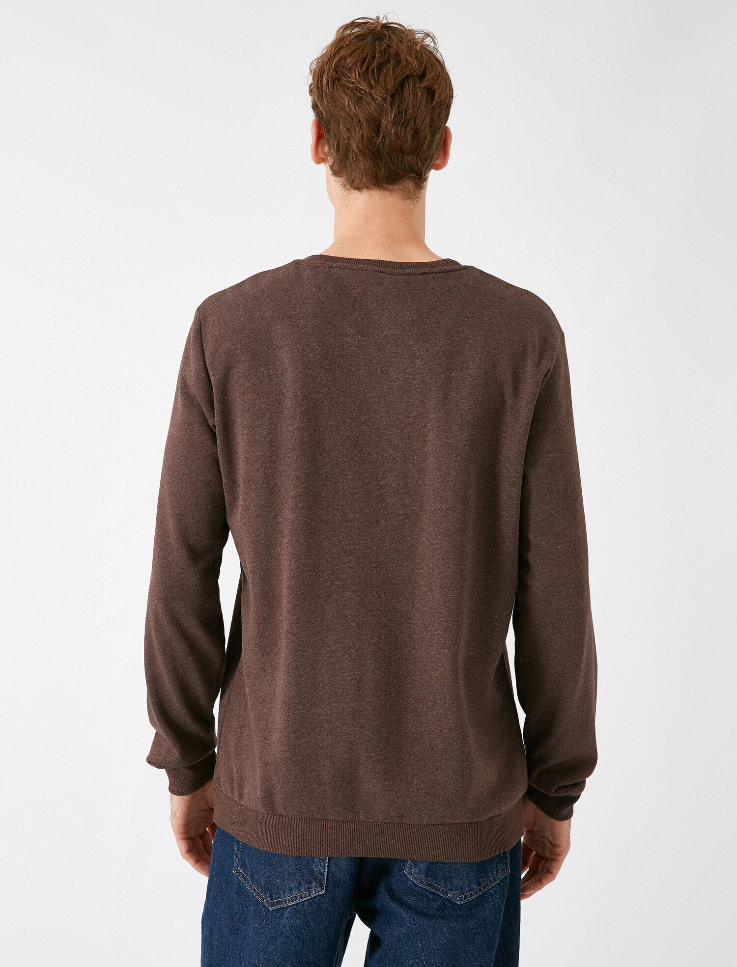   Bisiklet Yaka Uzun Kollu Sweatshirt