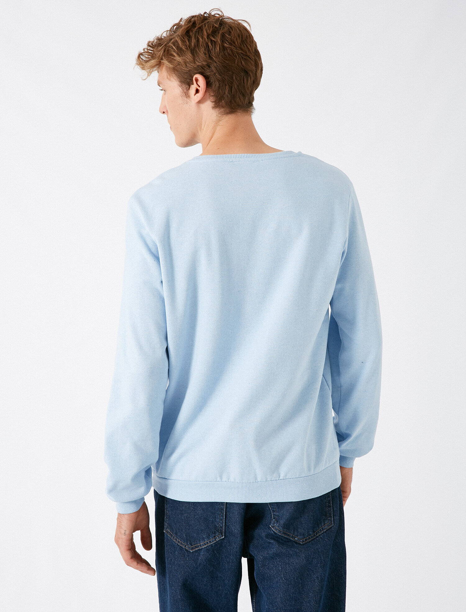 Bisiklet Yaka Uzun Kollu Sweatshirt