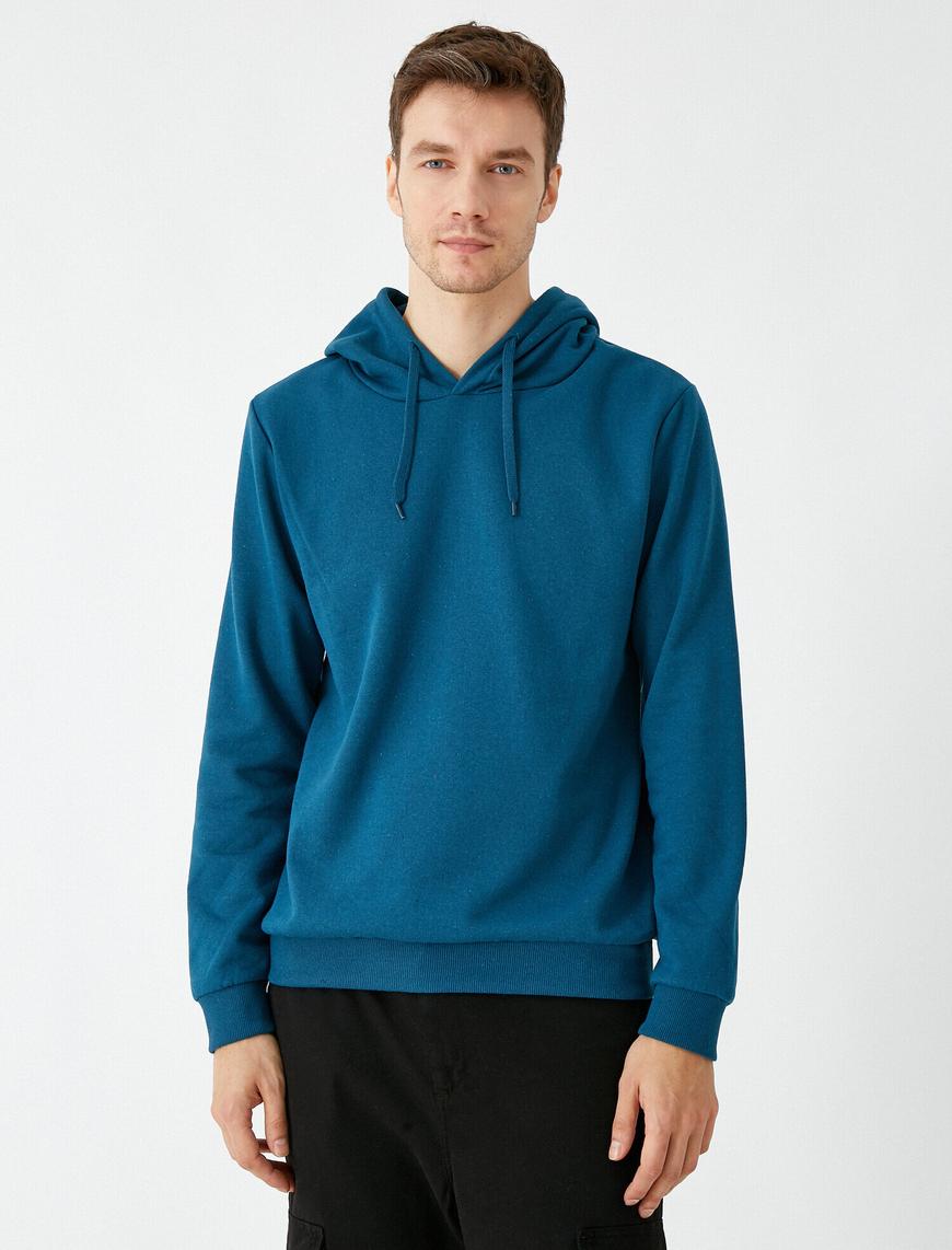   Kapüşonlu Uzun Kollu Basic Sweatshirt