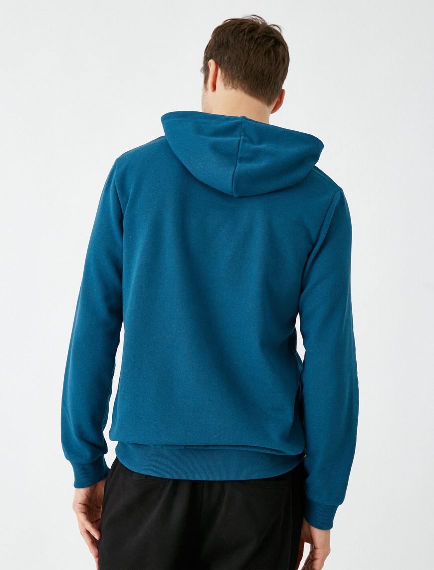   Kapüşonlu Uzun Kollu Basic Sweatshirt