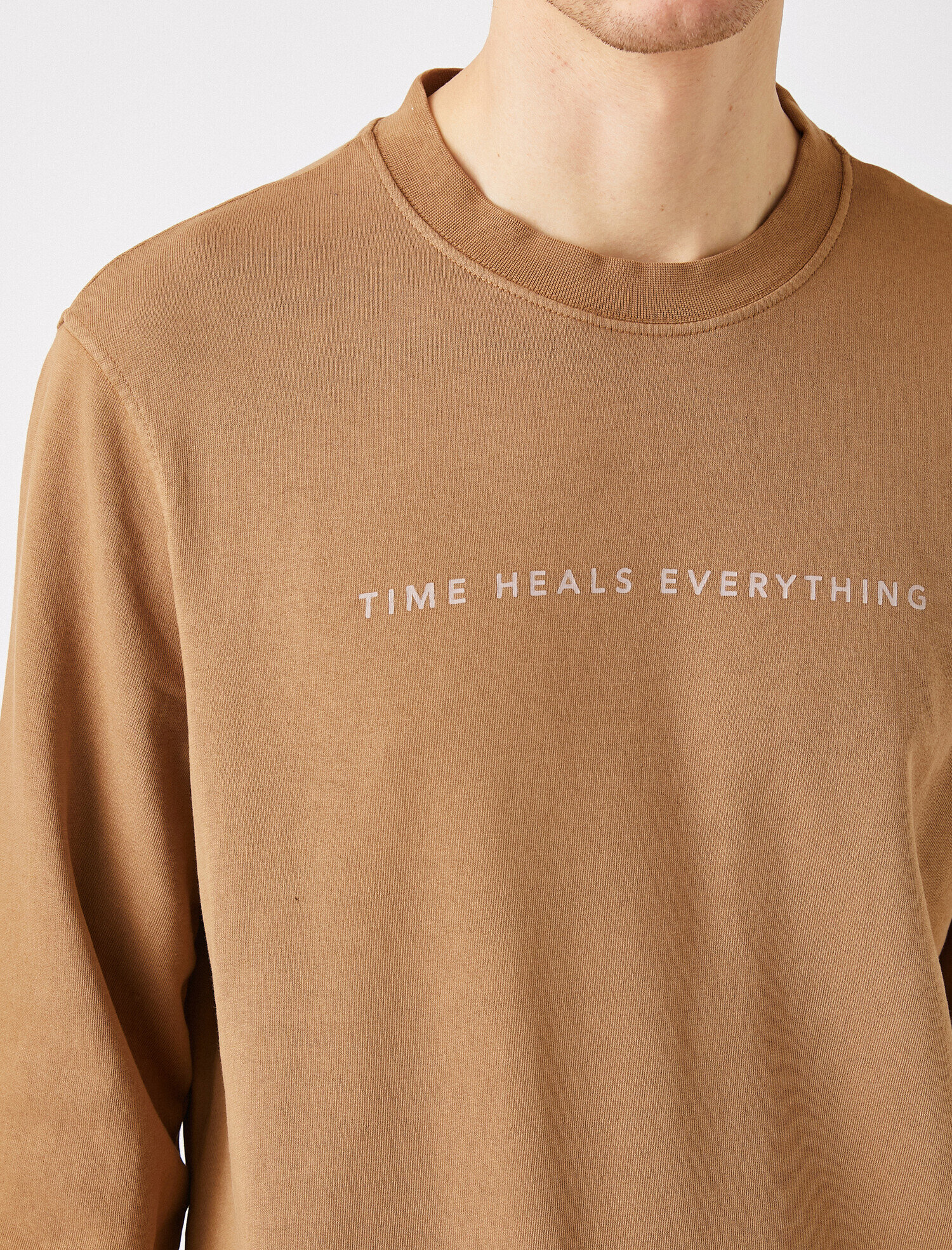   Baskılı Bisiklet Yaka Uzun Kollu Sweatshirt