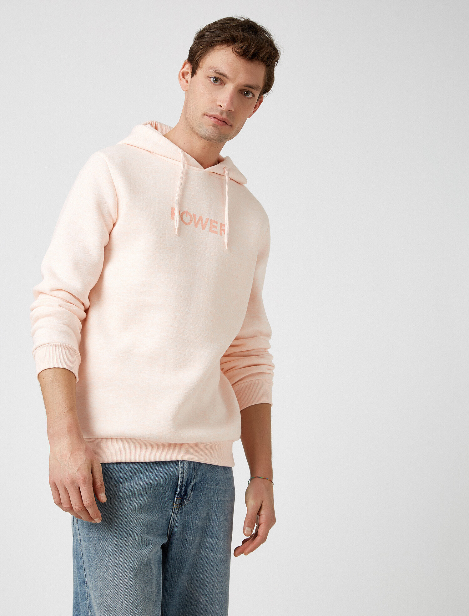 Kapüşonlu Baskılı Uzun Kollu Sweatshirt