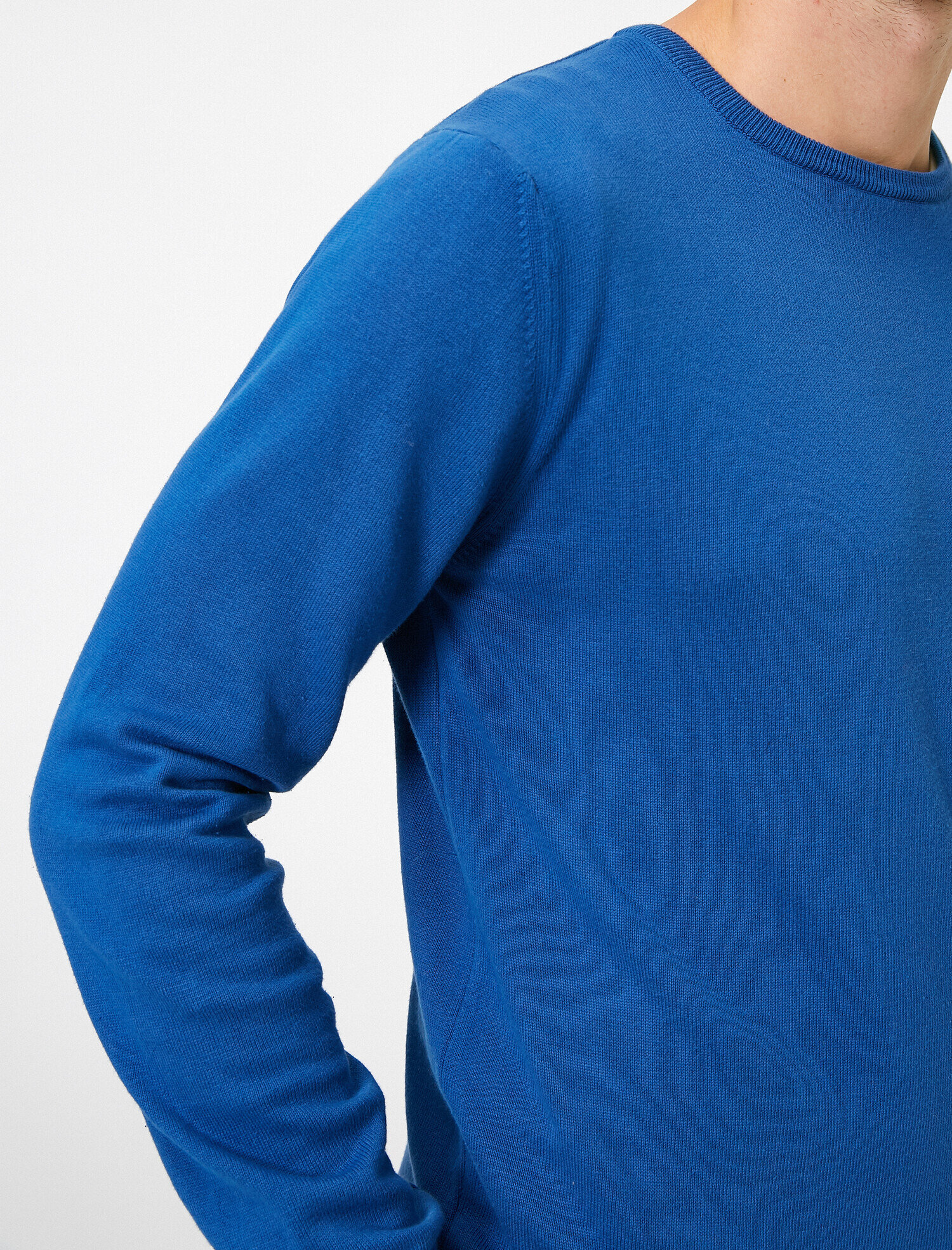   Basic Triko Kazak Bisiklet Yaka Uzun Kollu