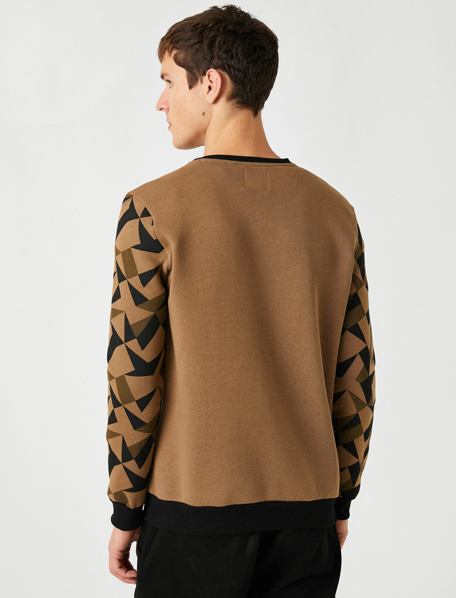   Bisiklet Yaka Baskılı Sweatshirt
