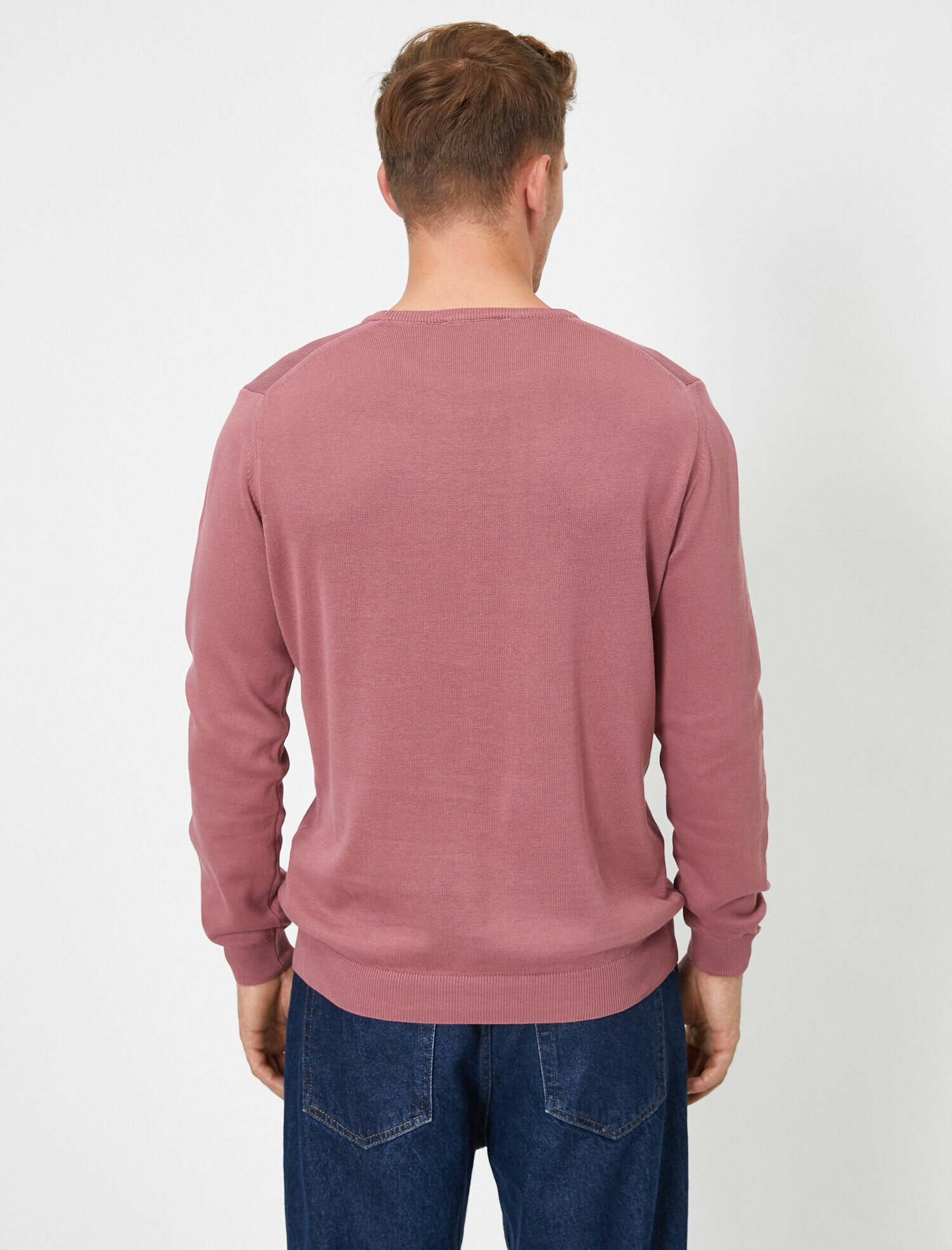   Basic Triko Kazak Bisiklet Yaka Uzun Kollu