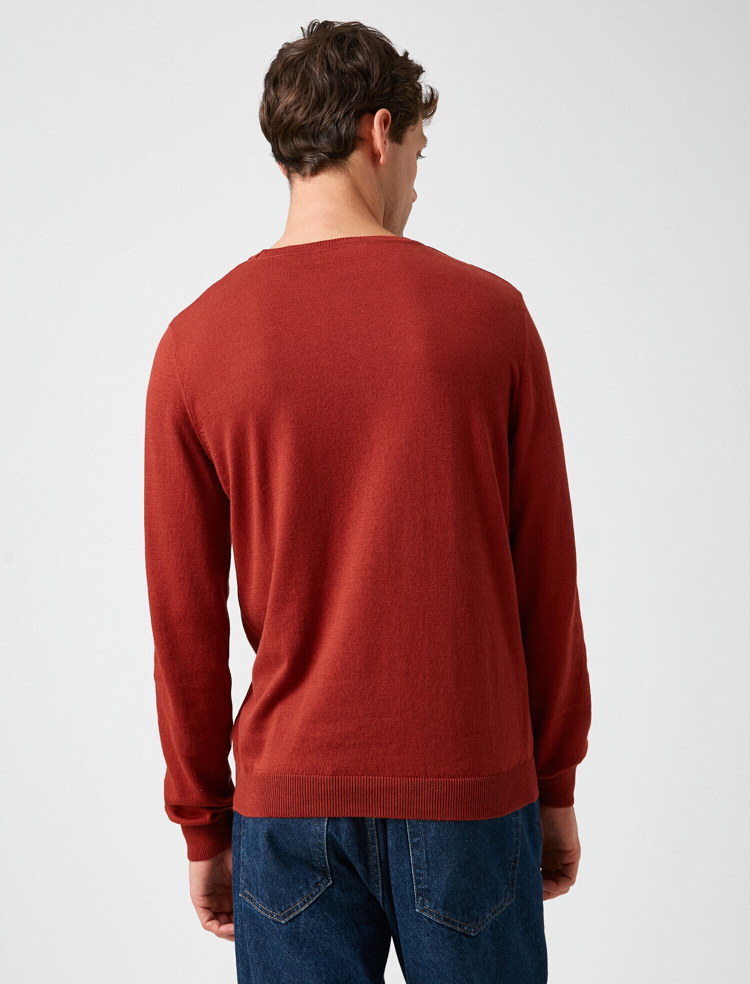   Uzun Kollu Triko Kazak Pamuklu Bisiklet Yaka