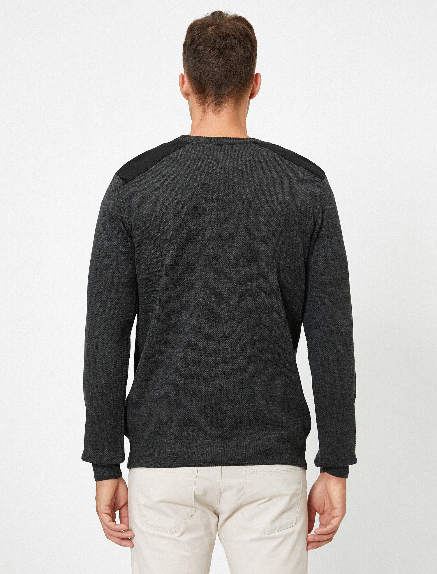   Omuz Detaylı Kazak Bisiklet Yaka