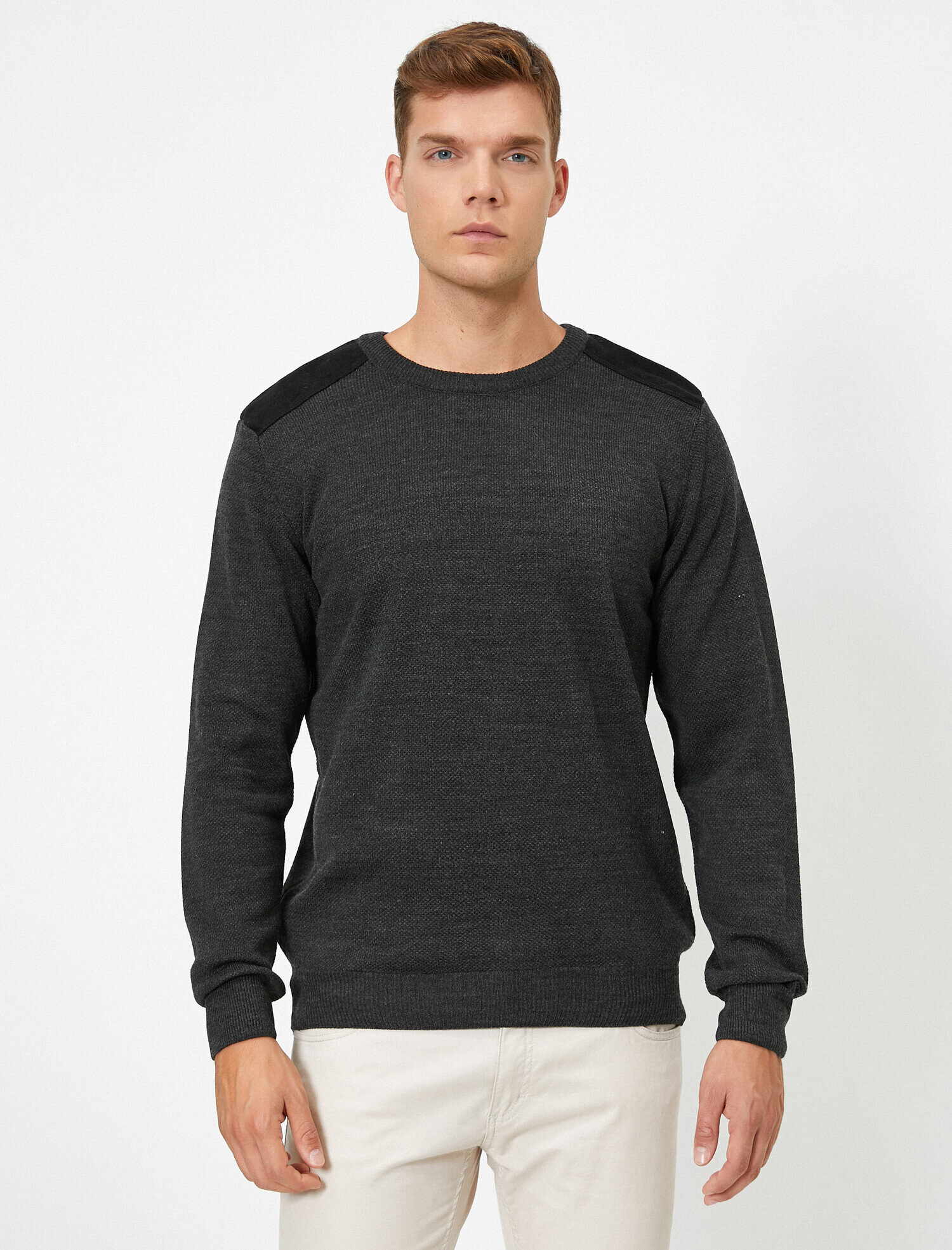   Omuz Detaylı Kazak Bisiklet Yaka