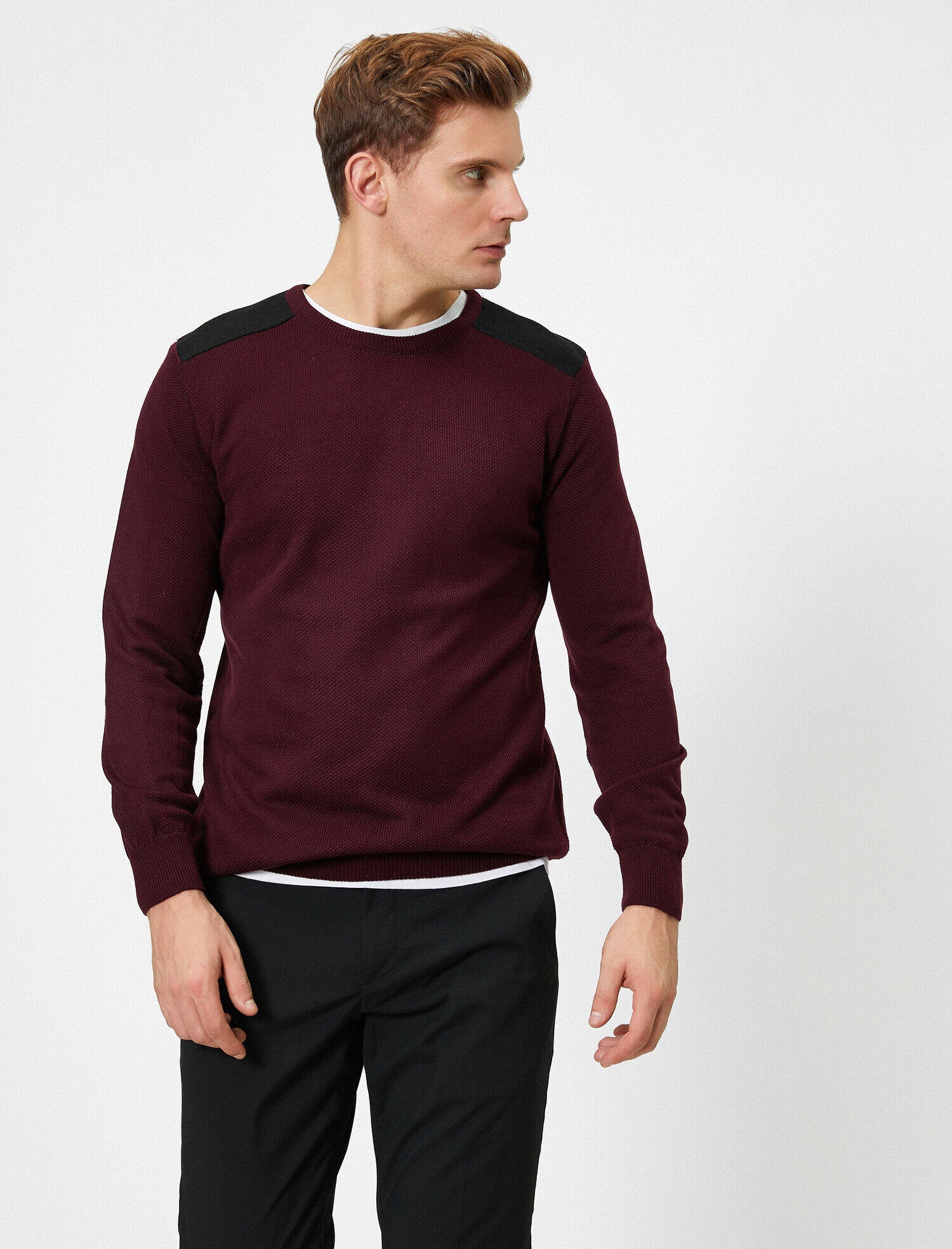   Omuz Detaylı Kazak Bisiklet Yaka