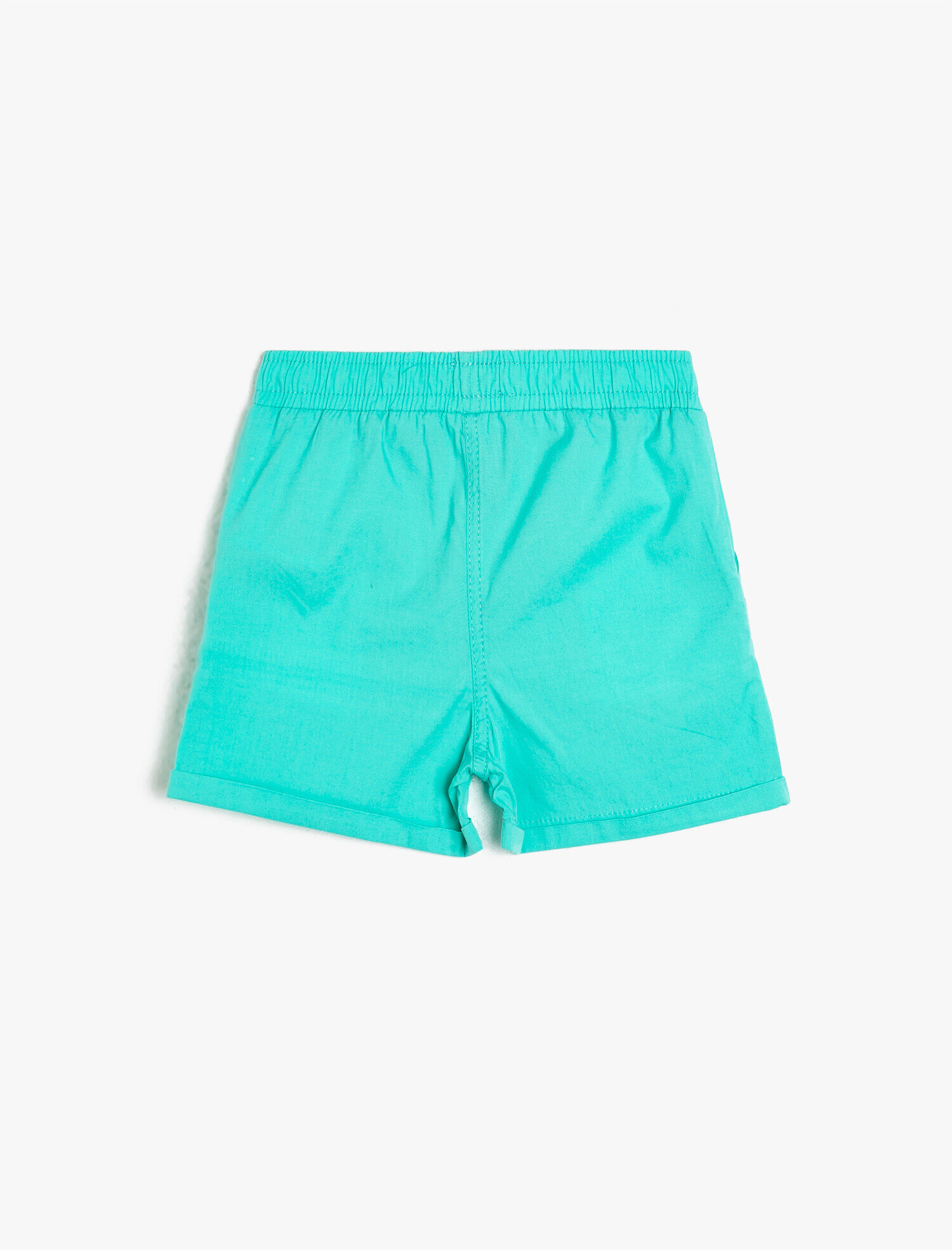  Kız Çocuk Poplin Kumaştan Cepli Süs Fiyonklu Beli Lastikli Kısa Şort