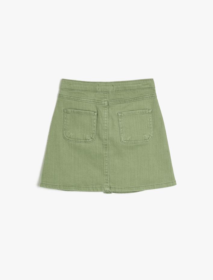 Kız Çocuk İnce Esnek Yumuşak Kumaştan Diz Üstü Etek