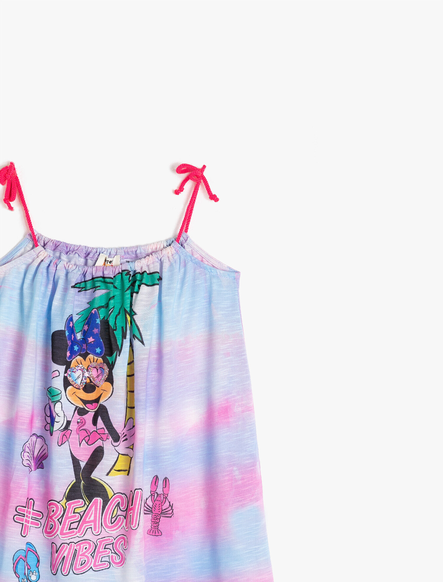  Kız Çocuk Minnie Mouse Lisanslı Baskılı Askılı Elbise