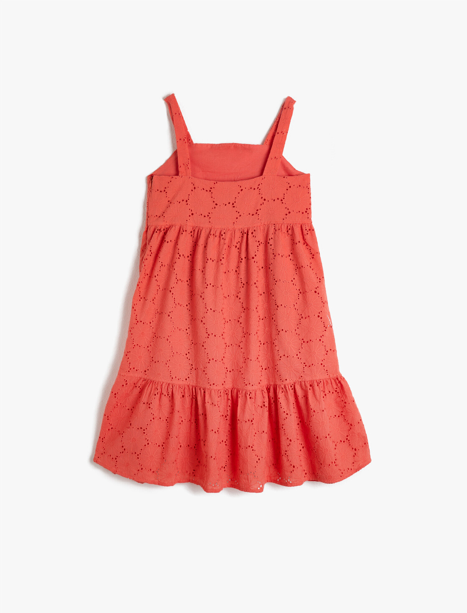  Kız Çocuk Dantelli Fırfırlı Askılı Elbise