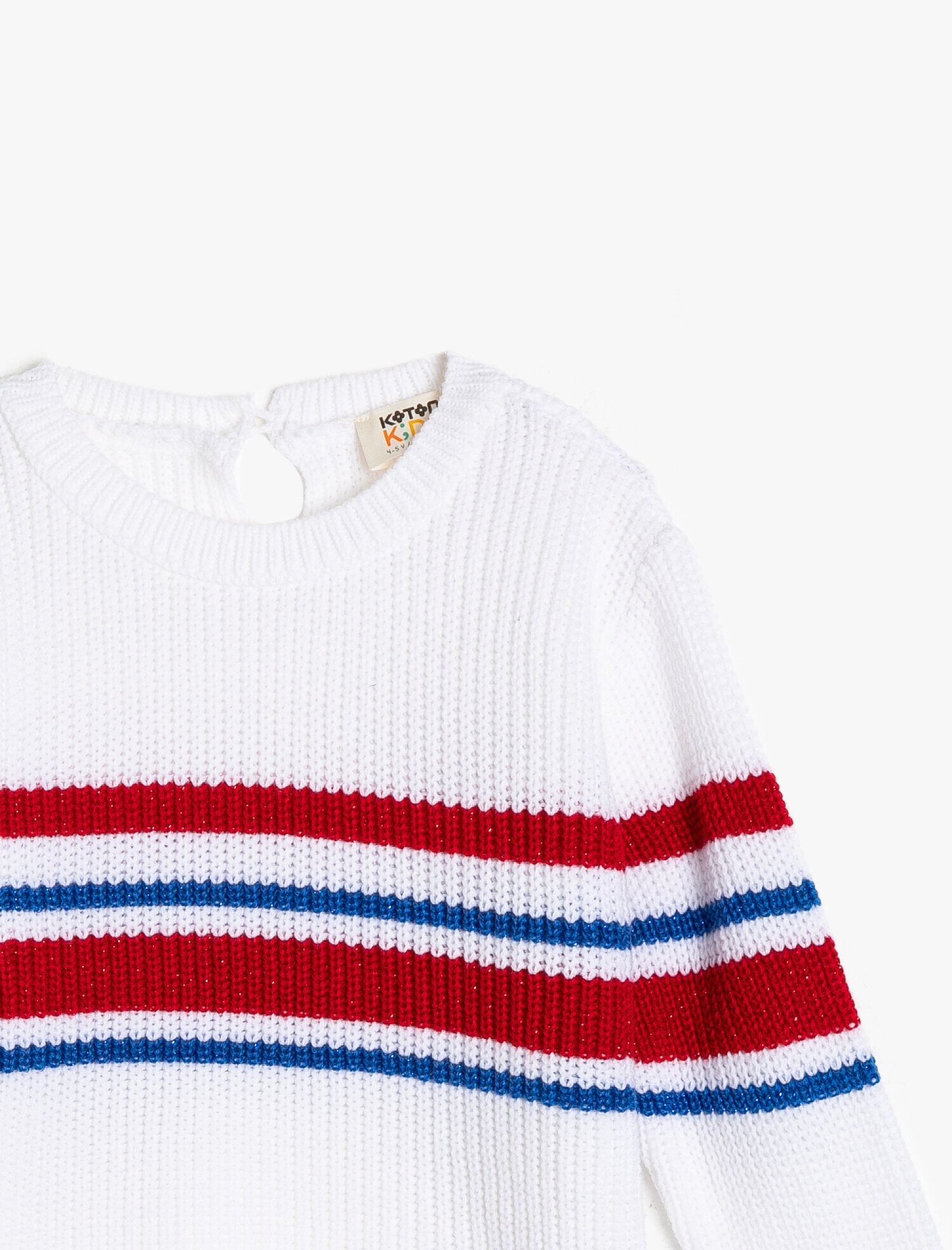  Kız Çocuk Renk Bloklu Triko Kazak