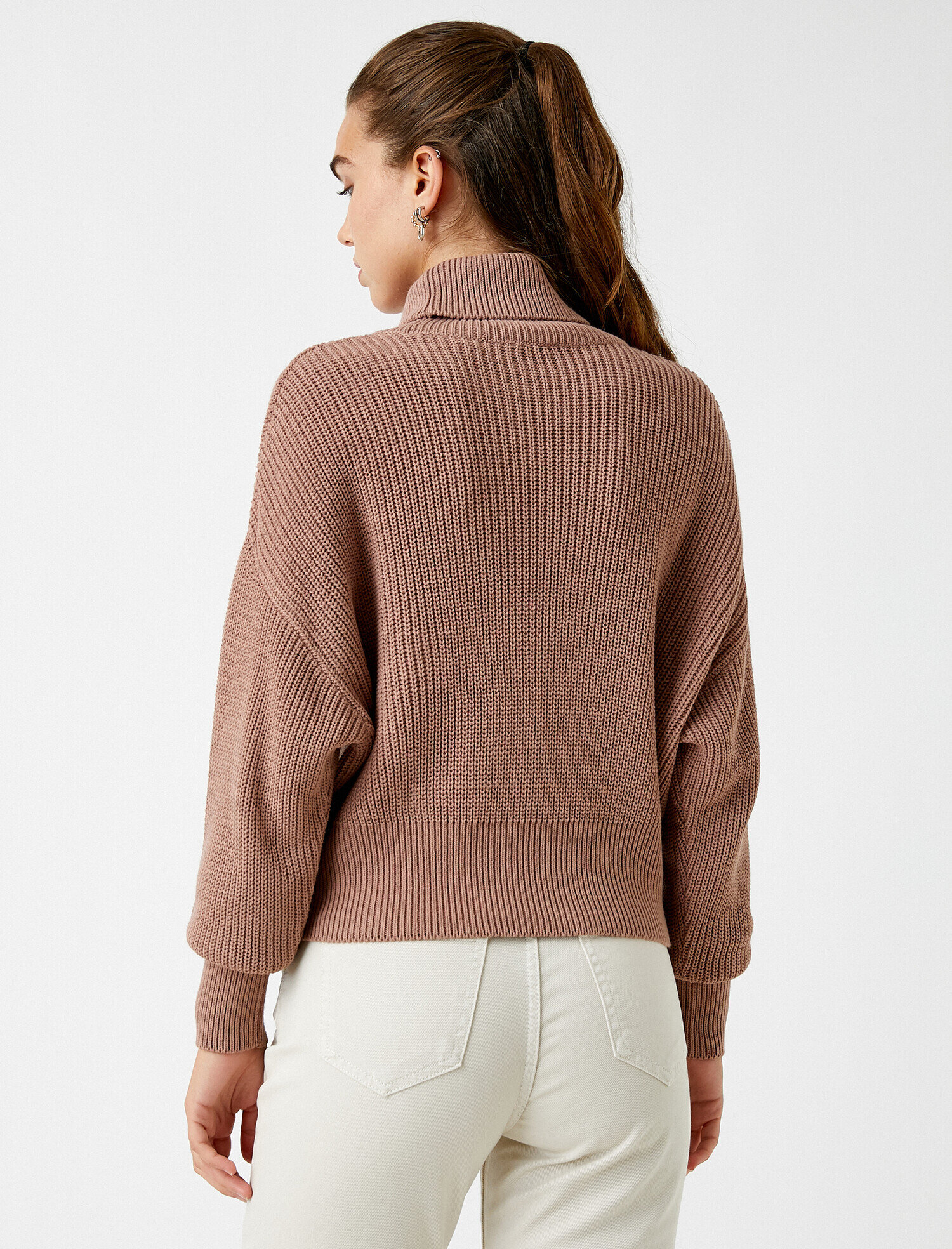   Balıkçı Yaka Oversize Uzun Kollu Kazak