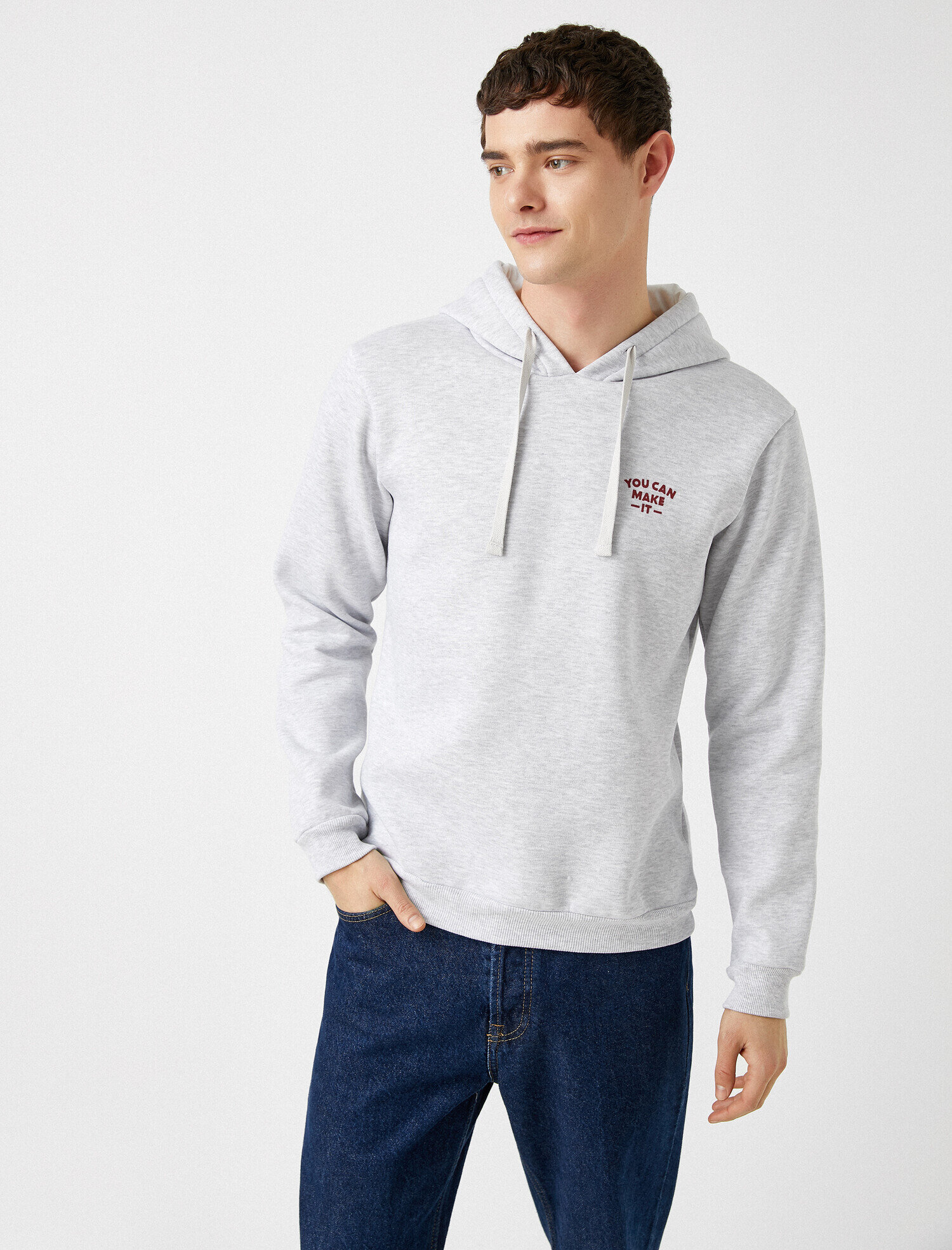   Pamuklu Baskılı Kapüşonlu Sweatshirt