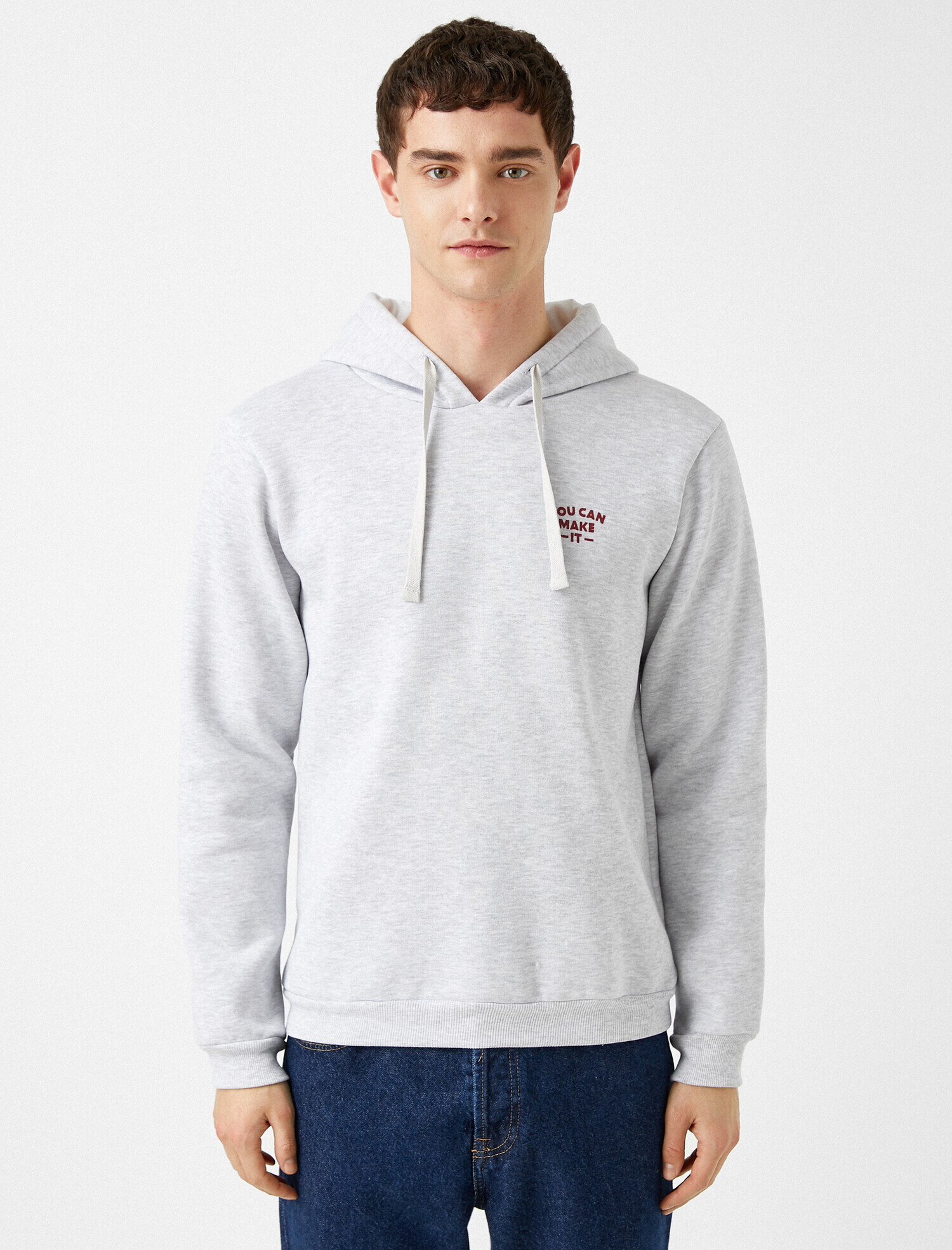   Pamuklu Baskılı Kapüşonlu Sweatshirt
