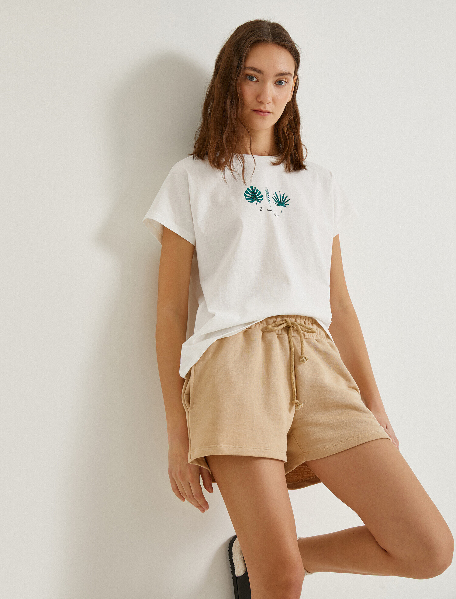   Kısa Kollu Tişört Baskılı Pamuklu