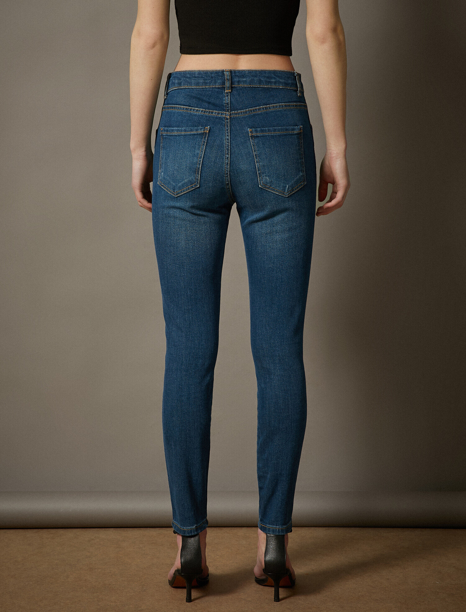 Yüksek Bel Dar Kesim Dar Paça Kot Pantolon - Carmen Jean