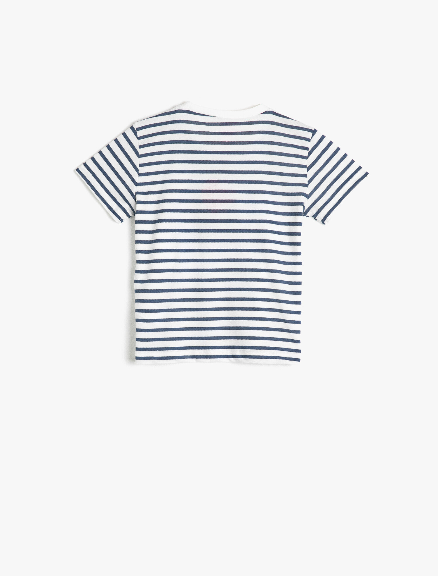  Erkek Bebek Bisiklet Yaka Kısa Kollu Çizgili Pamuklu Tişört