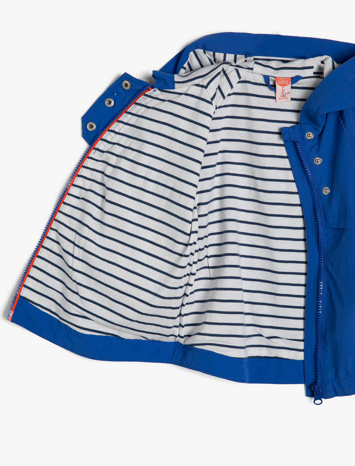  Erkek Bebek Kapüşonlu Fermuarlı Cepli Mont