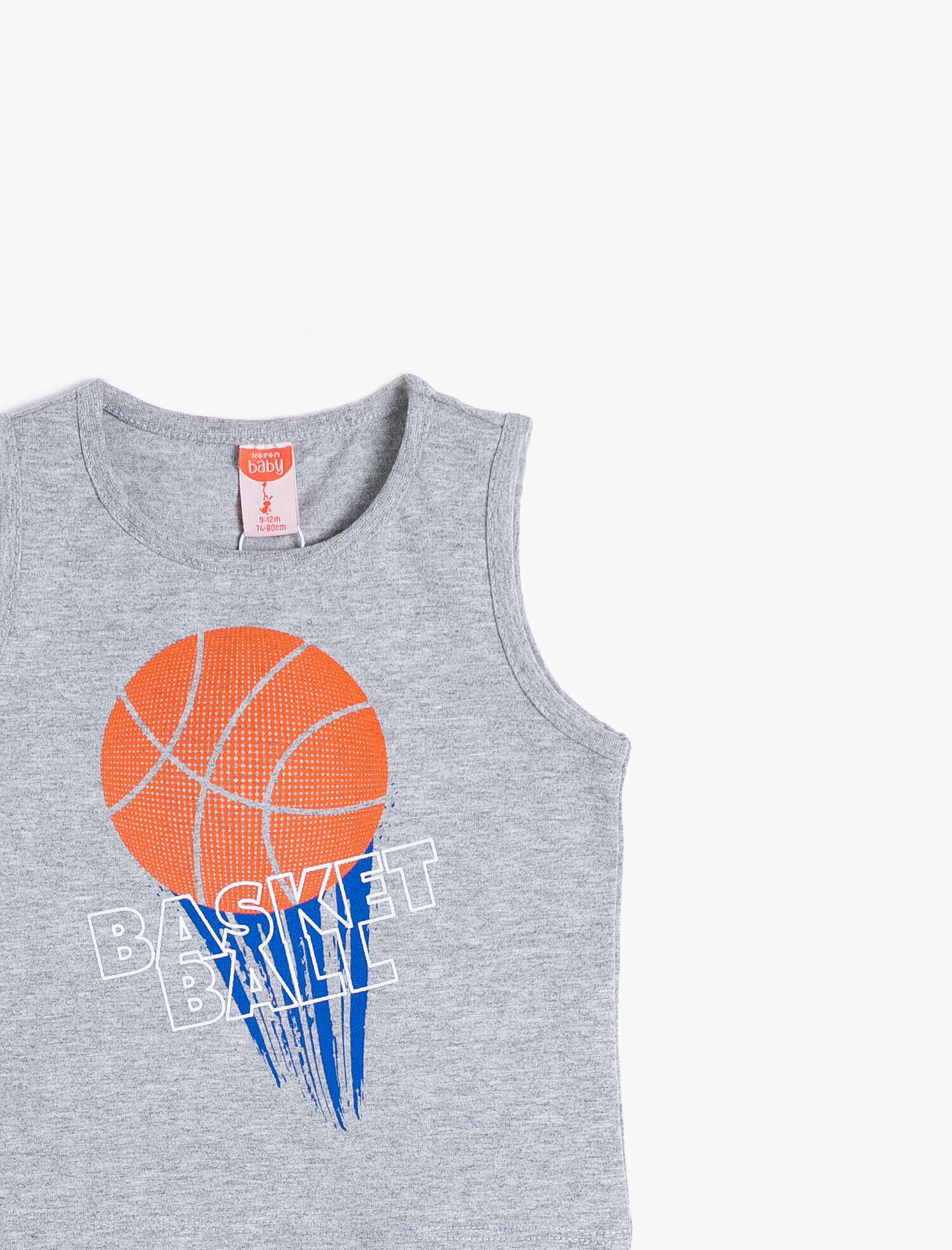  Erkek Bebek Bisiklet Yaka Yazılı Baskılı Atlet