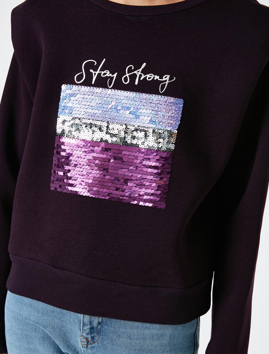   Vatkalı Pullu Sweatshirt