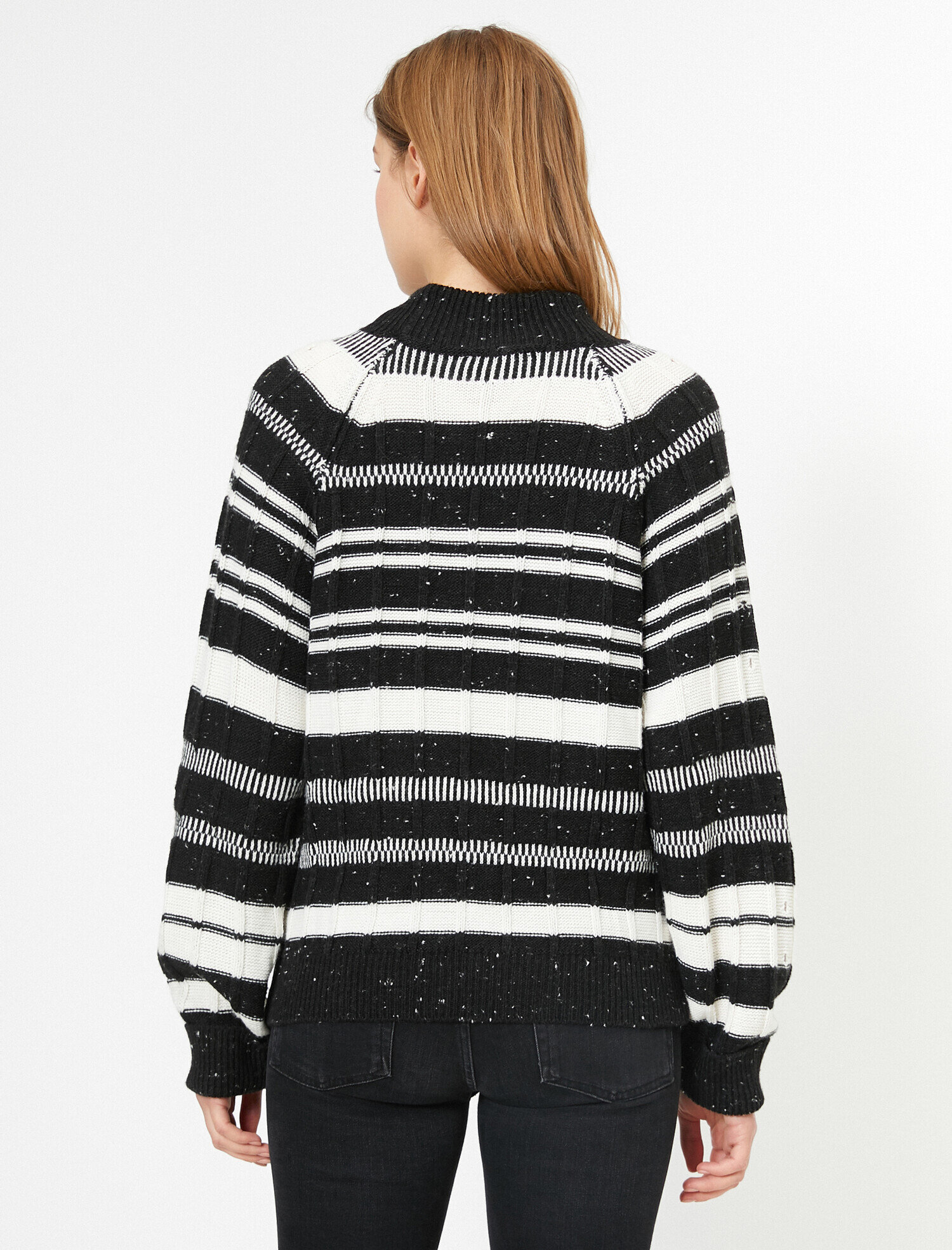   Bisiklet Yaka Uzun Kollu Çizgili Triko Kazak