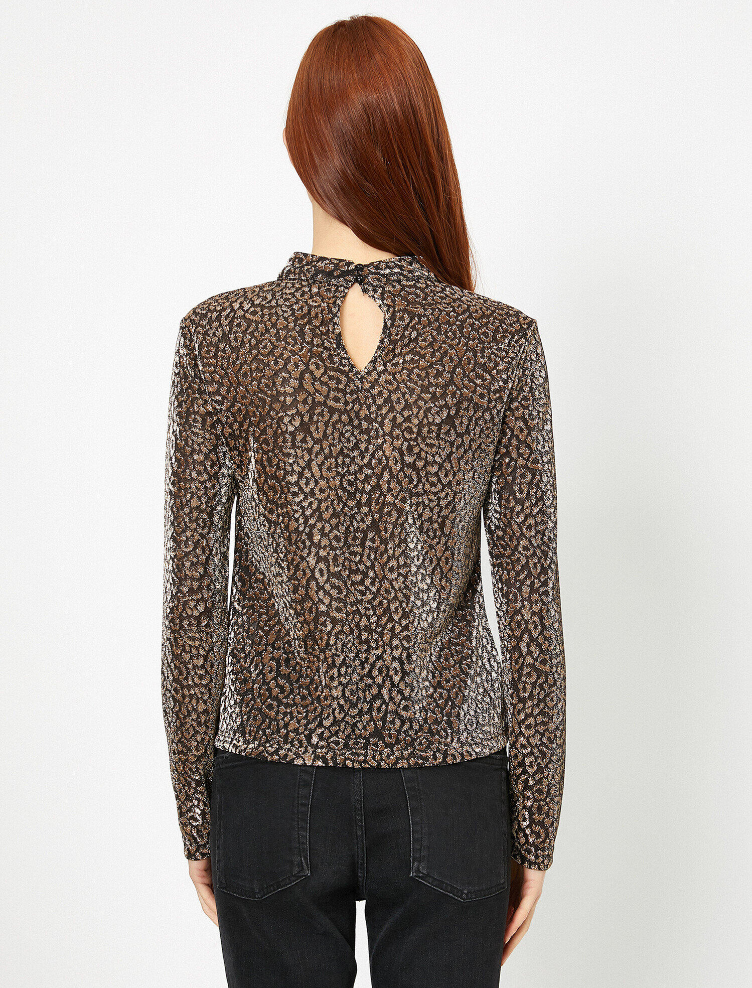 Leopar Desenli Abiye Bluz