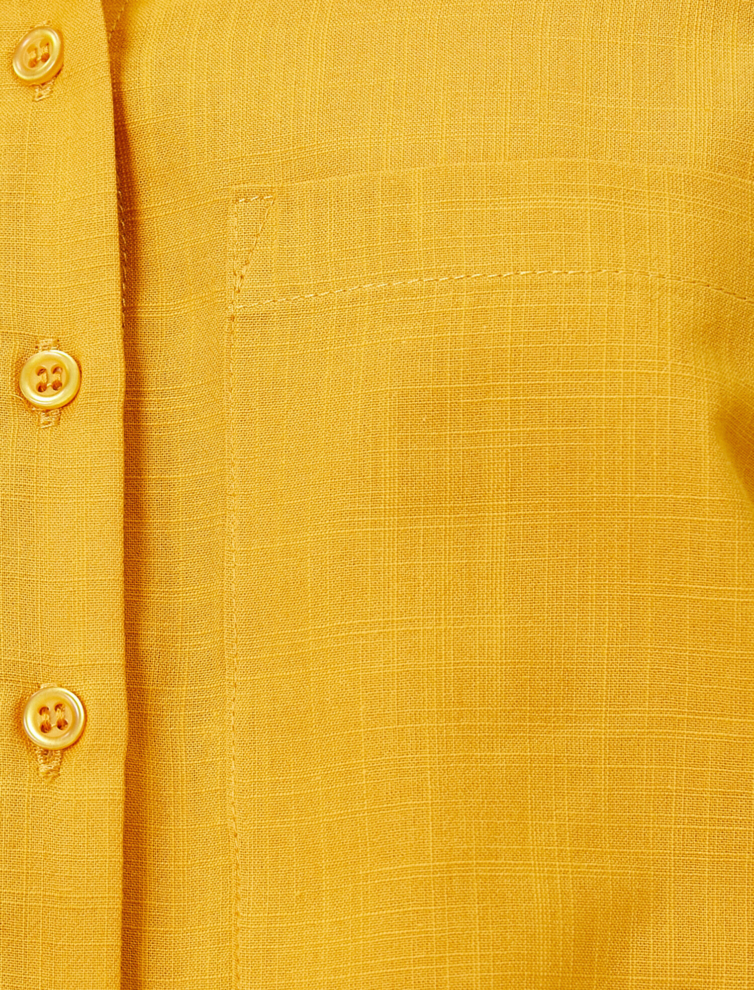   Cep Detaylı Keten Gömlek