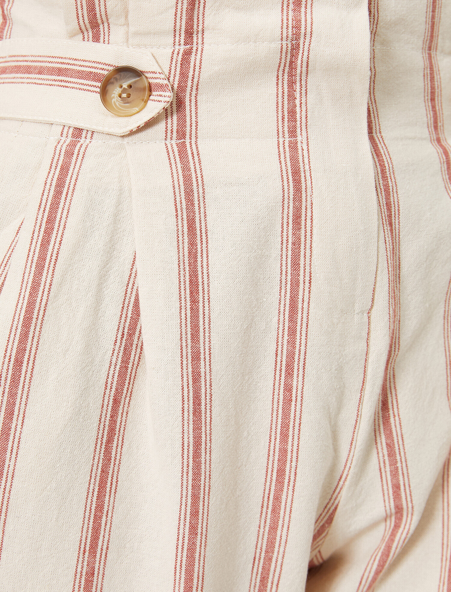   Yüksek Bel Pantolon Keten Karışımlı