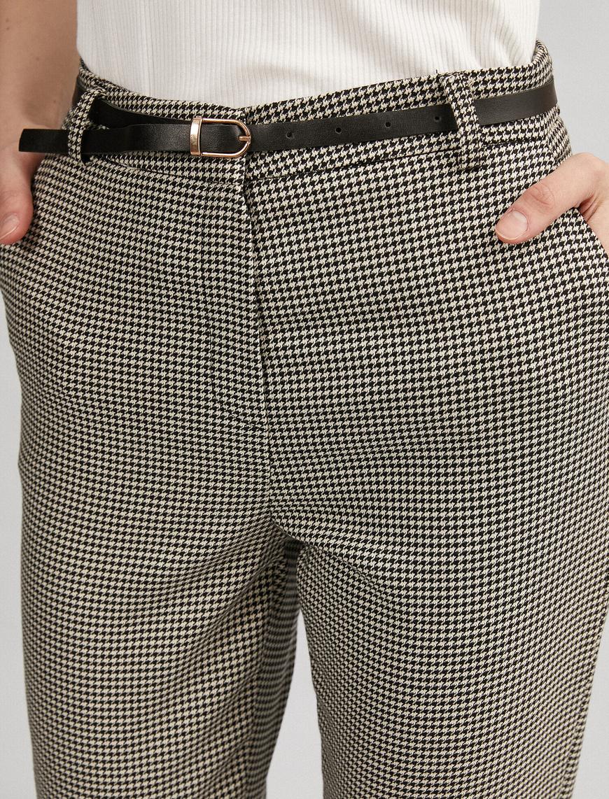   Kemerli Ekose Pantolon