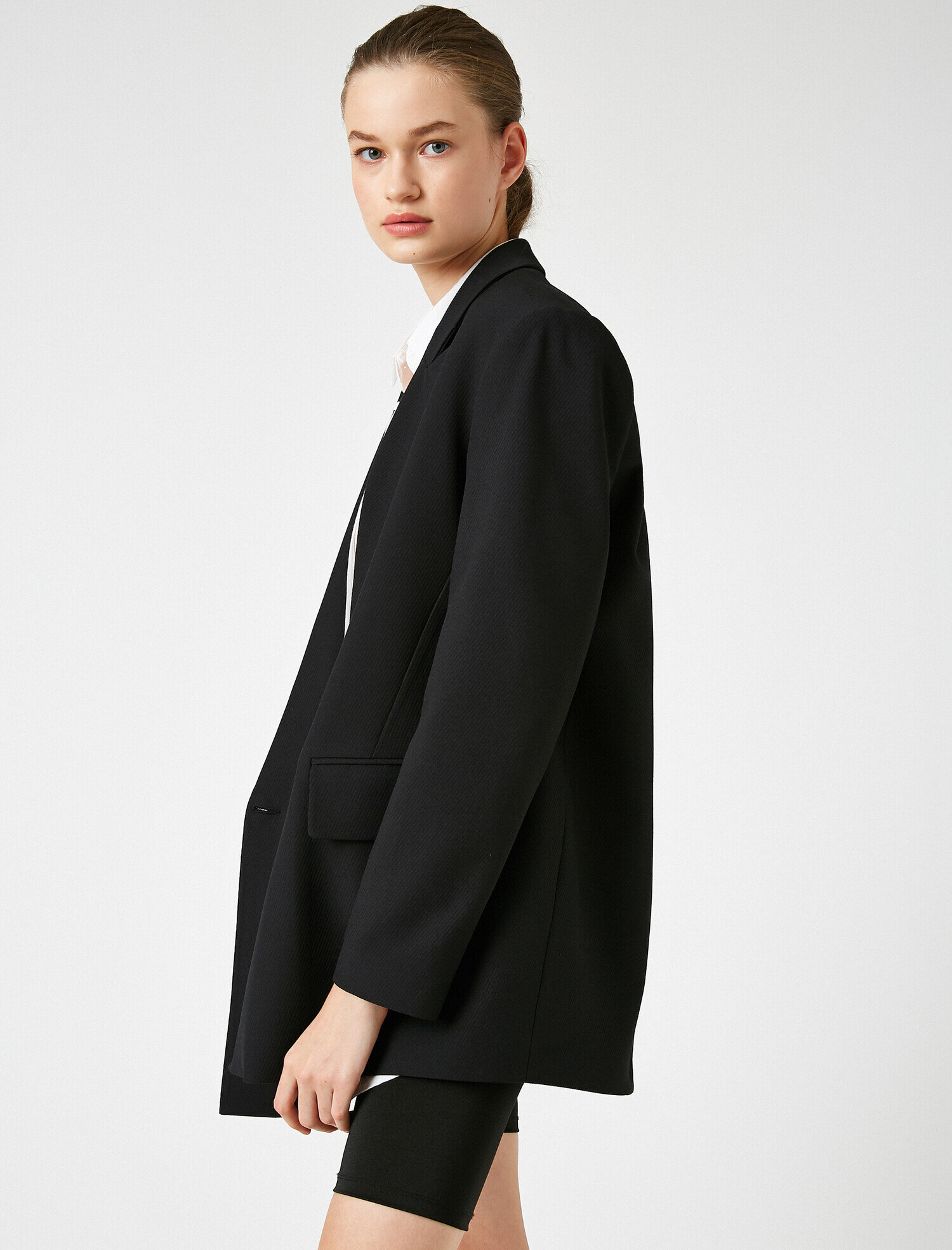   Düğme Detaylı Kruvaze Blazer Ceket