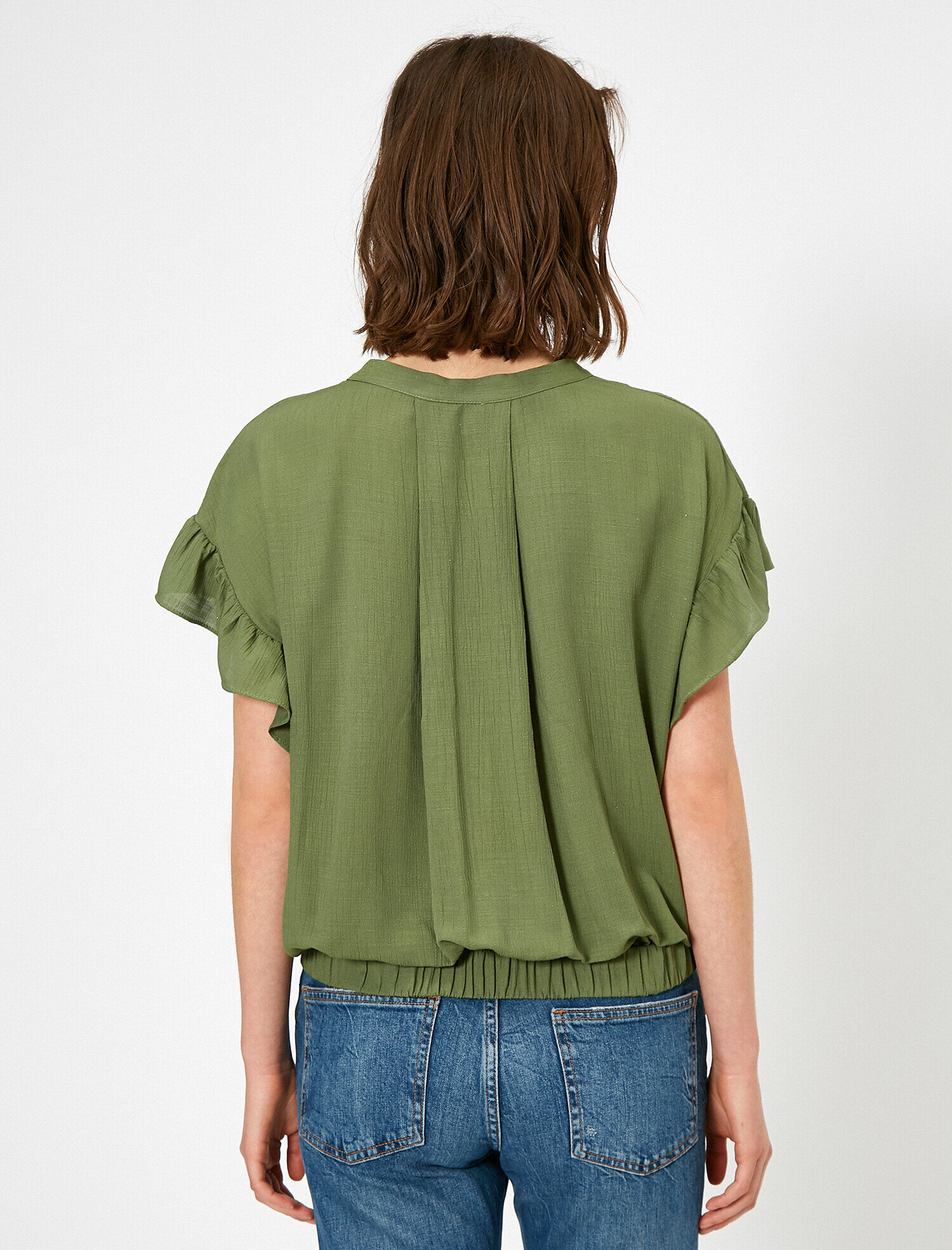   Volan Detaylı Dökümlü Gömlek