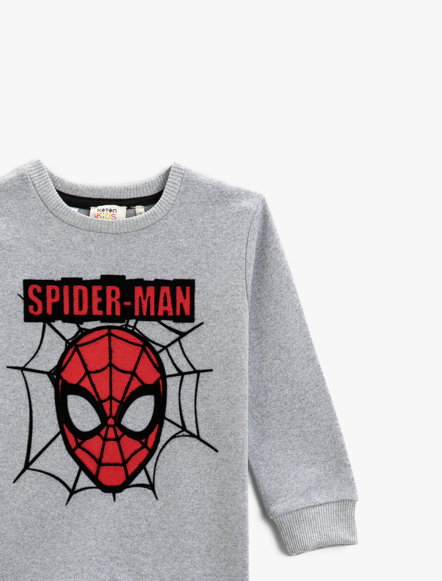  Erkek Çocuk Spiderman Baskılı Sweatshirt Bisiklet Yaka Lisanslı