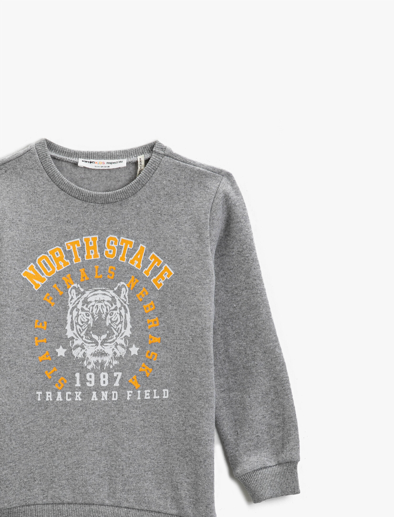  Erkek Çocuk Bisiklet Yaka Uzun Kollu Baskılı Sweatshirt