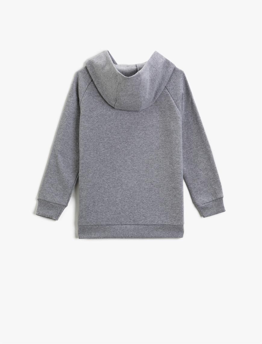  Erkek Çocuk Superman Baskılı Kapüşonlu Sweatshirt Uzun Kollu