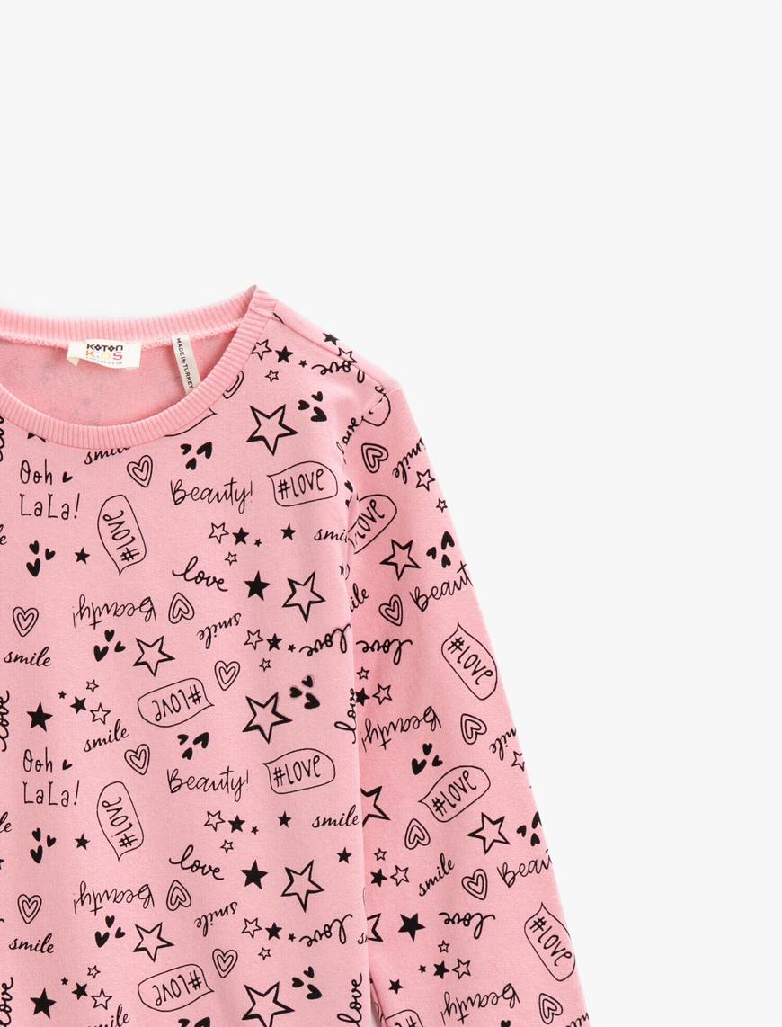  Kız Çocuk Baskılı Sweatshirt Pamuklu