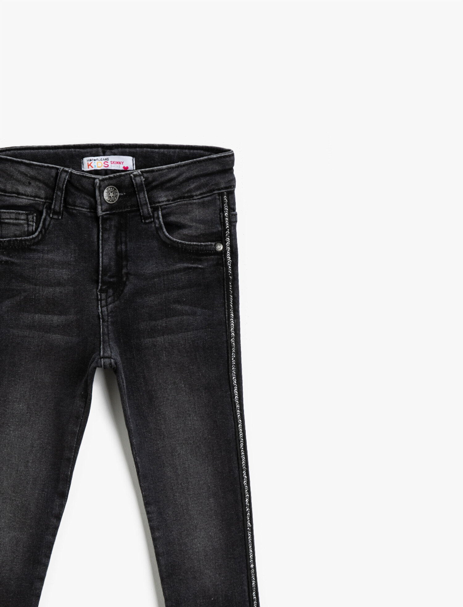  Kız Çocuk Eskitilmiş Kot Pantolon